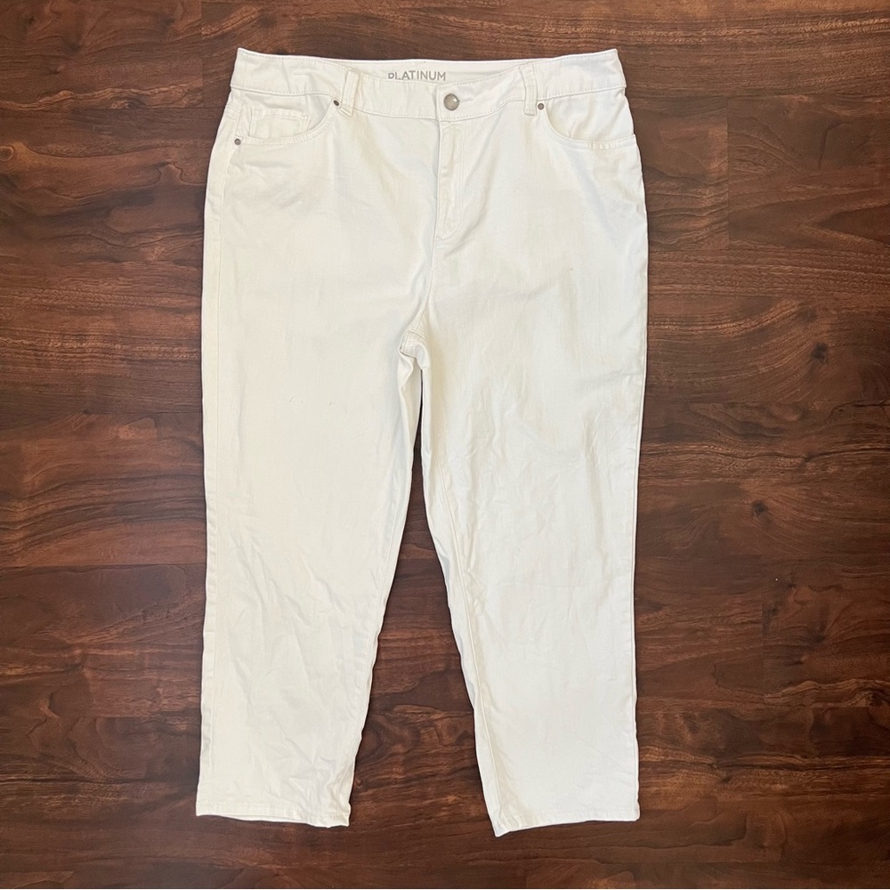 Chico’s Platinum Charm Crop White Pants 5 Pocket Women’s Size 2.5 (US 14)